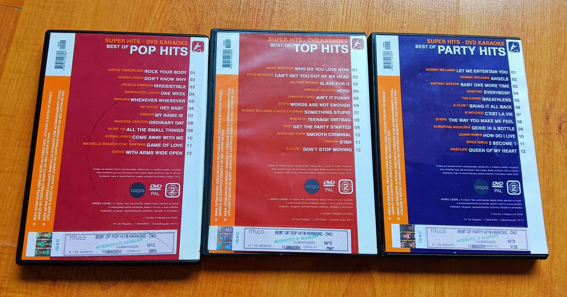 10 DVDs de karaoque