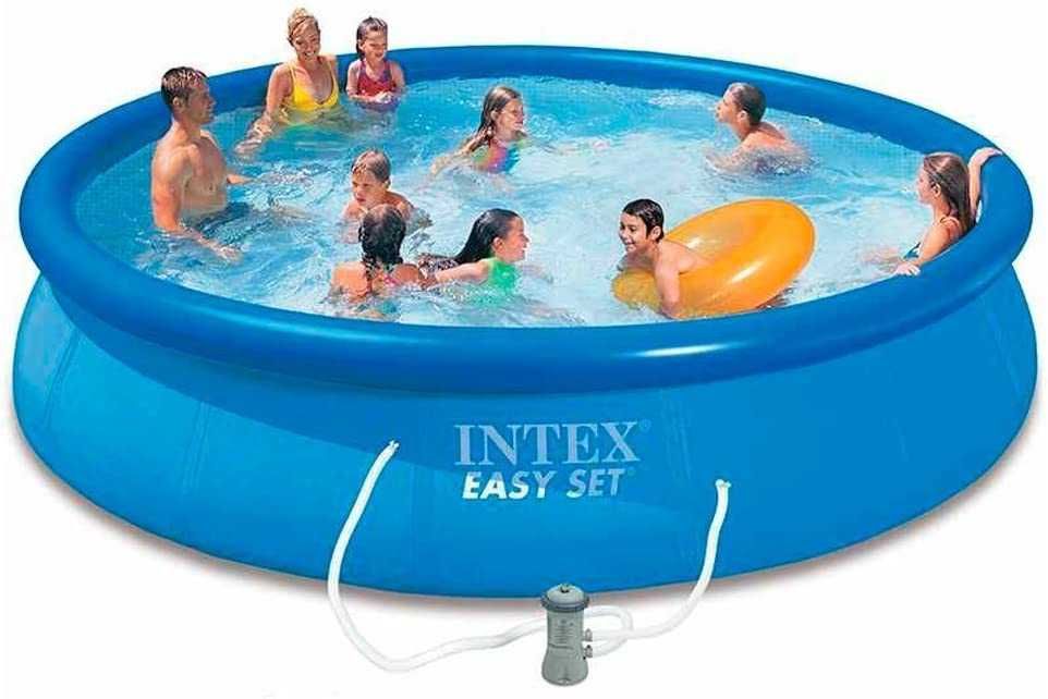 бассейн басейн Intex 4.57 x 4.57 x 0.84 Easy Set з фільтруючим насосом