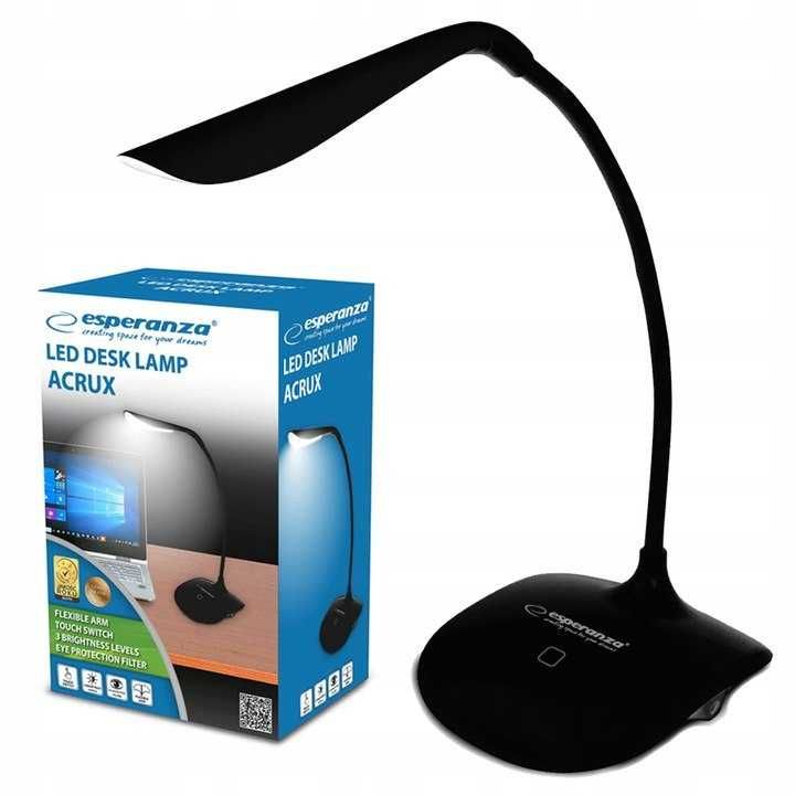 Nowa Lampka biurkowa Esperanza Acrux ELD103K czarna
