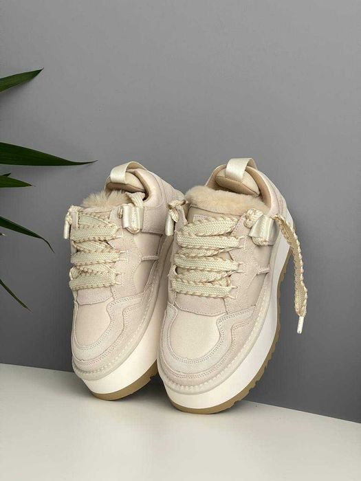 Угги UGG Astromel Jasmine FUR / Уггі Астромель Жасмін бежеві замш