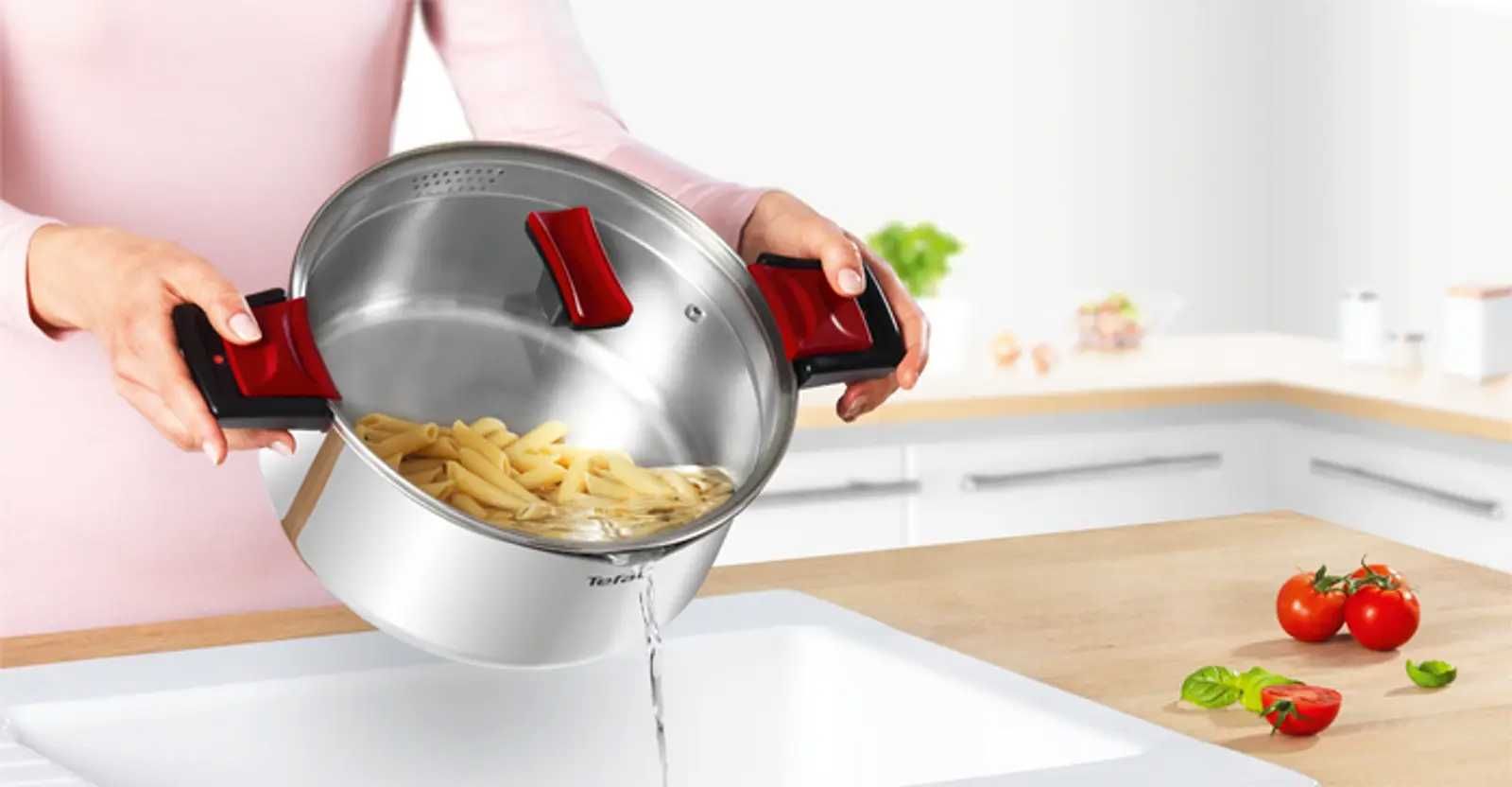 Каструля нержавійка Tefal Cook&Clip 24см 5 л Кастрюля с крышкой Тефаль