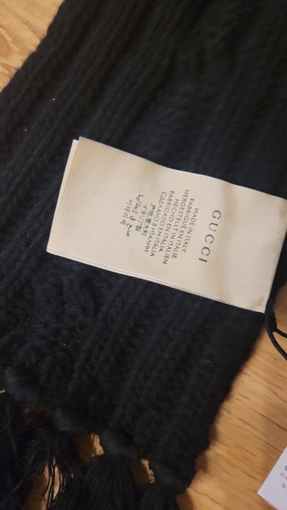 Szalik Gucci The north face czarny 100% oryginalny