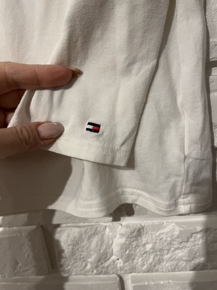 Biały tshirt dlugi rękaw basic Tommy Hilfiger