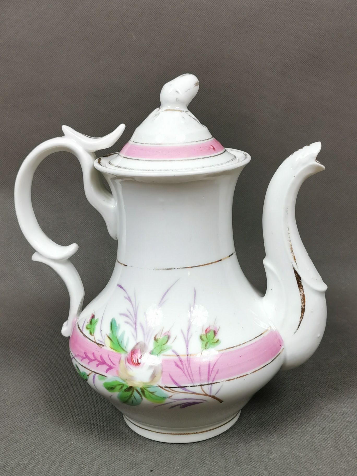 Piękny Dzbanek porcelanowy Biedermeier - Kwiaty