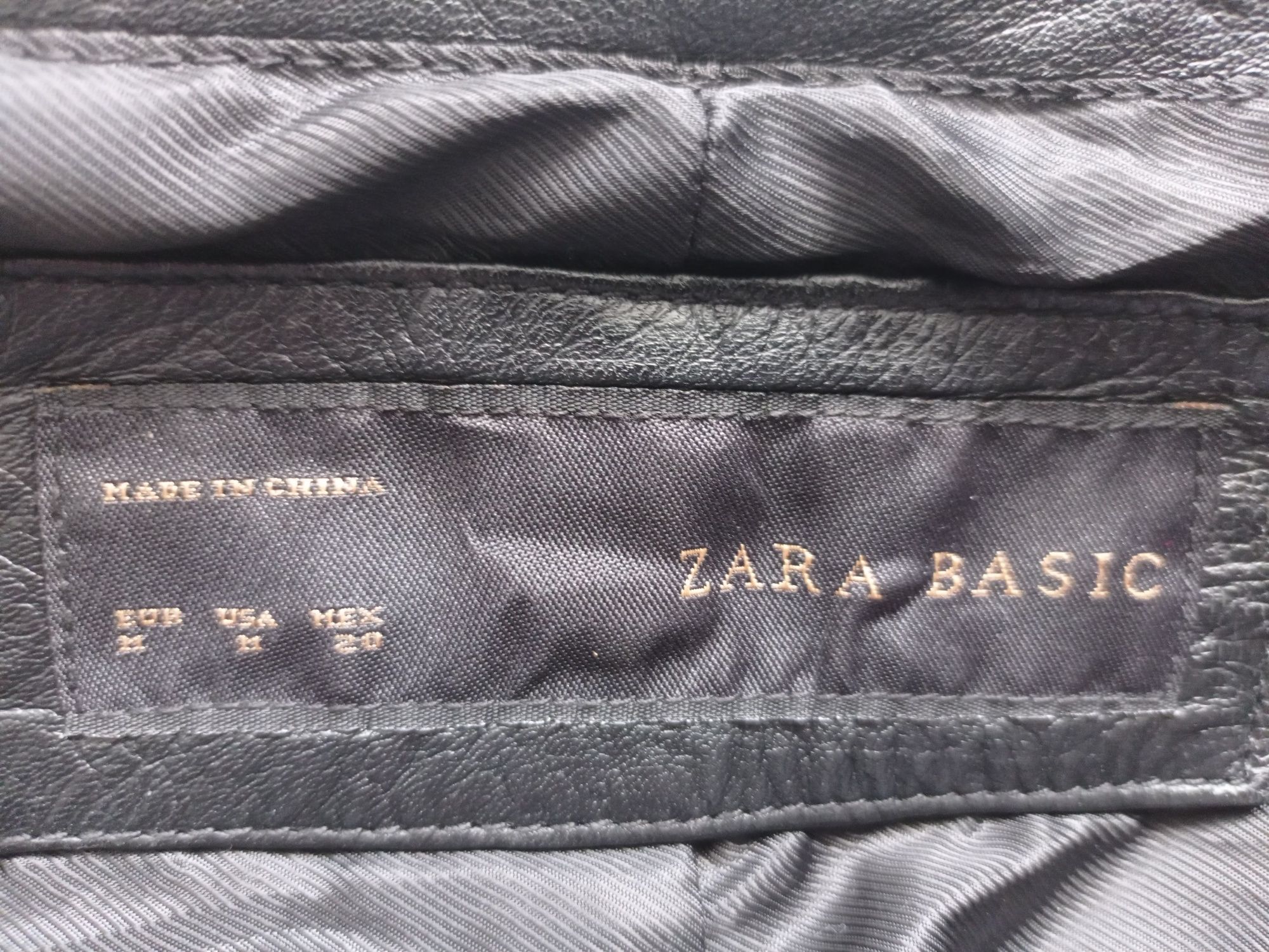 Czarna kurtka skórzana Zara rozmiar M