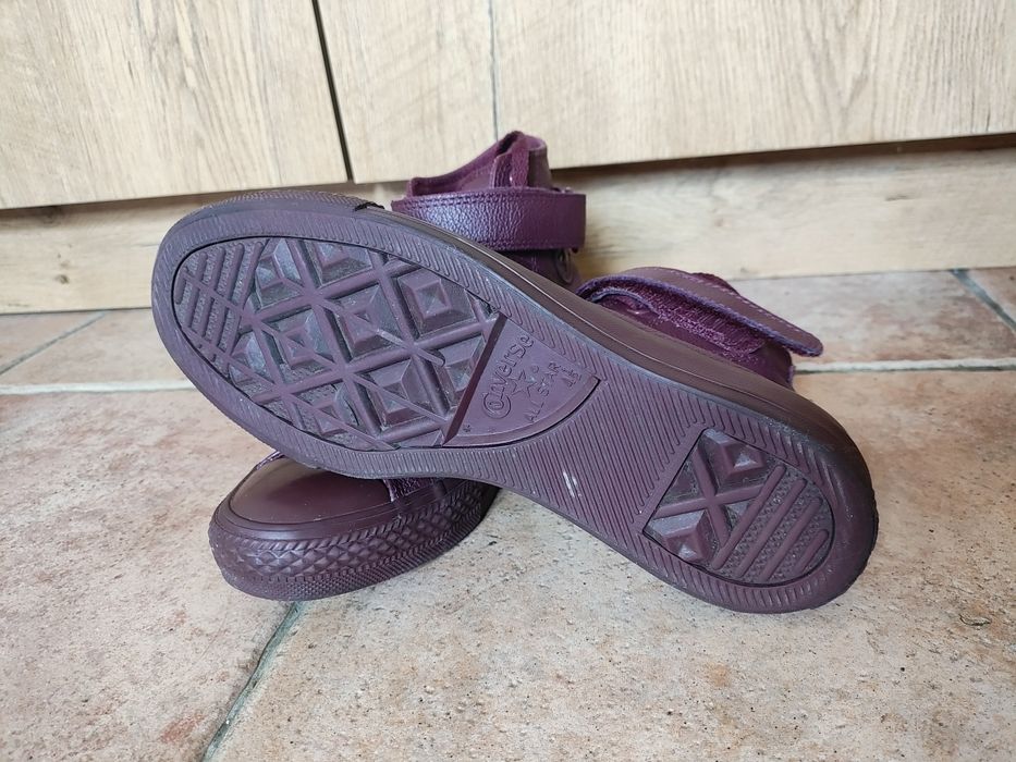 Trampki skórzane converse bordowe
