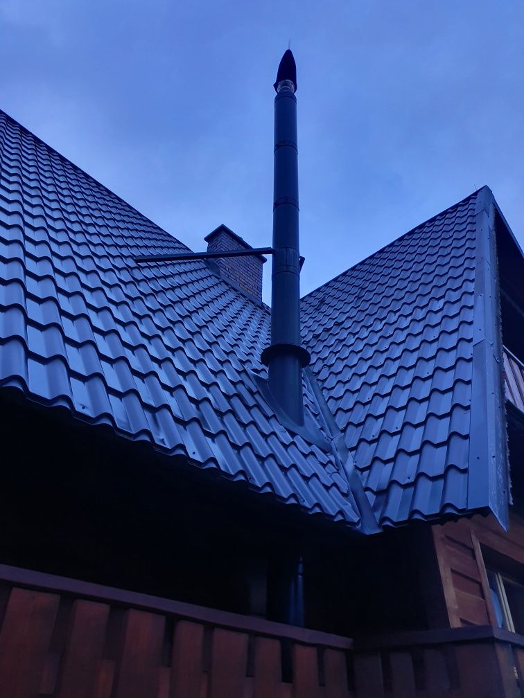 Piec Ekologiczny na  pellet na wodę z kominem zewnętrznym