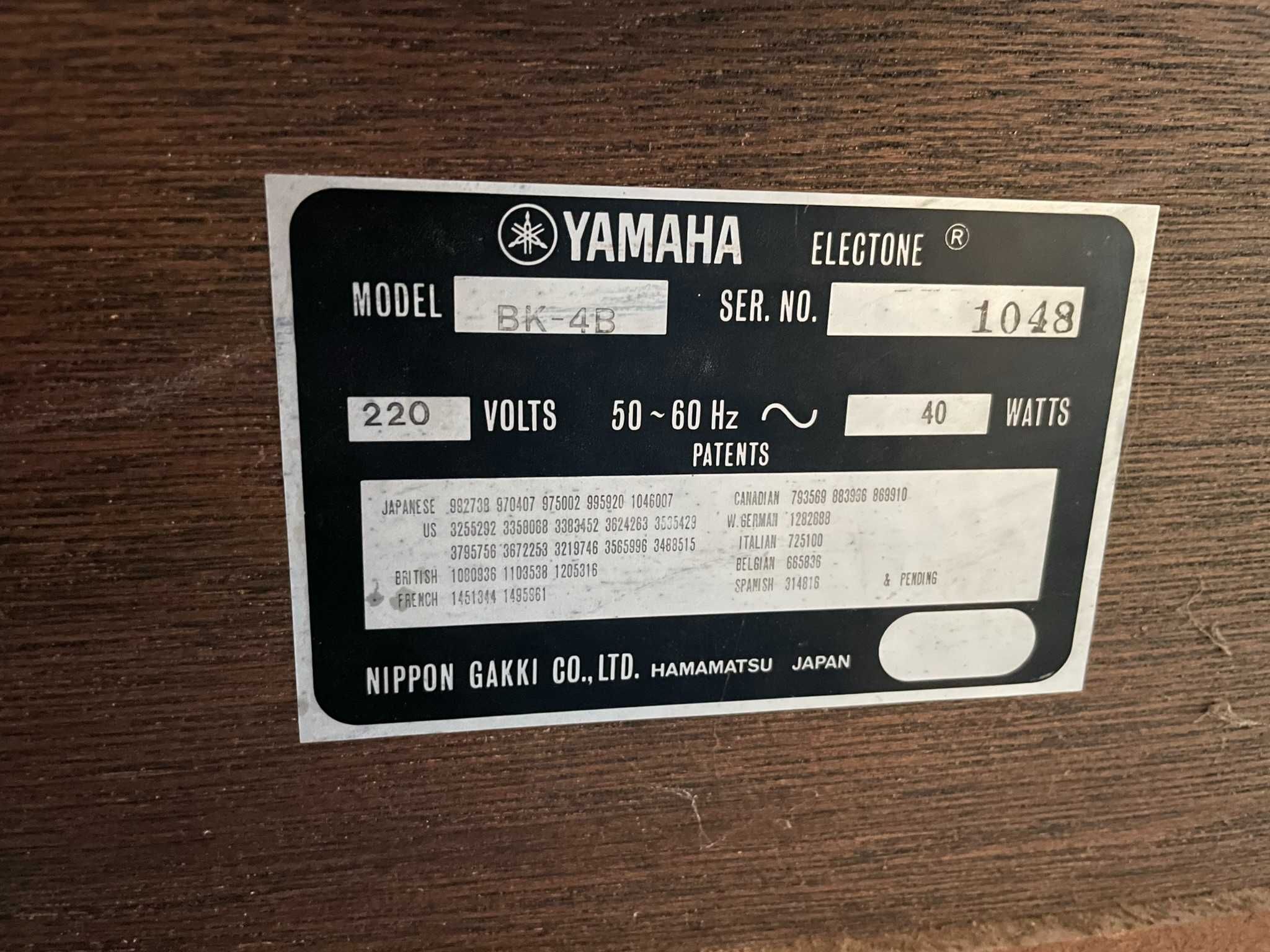 Organy Yamaha Electrone BK-4B