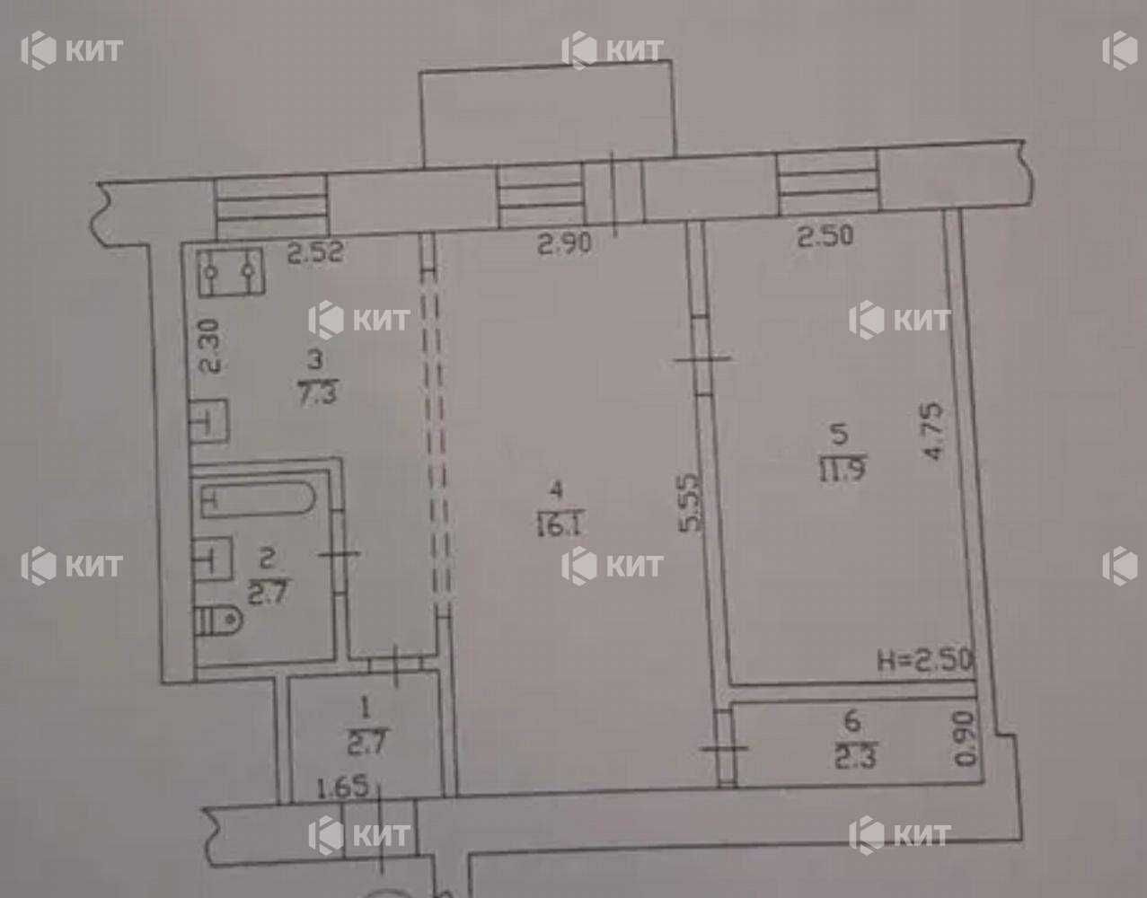 2к. 44м2 Холодна гора (Холодная гора, ул Полтавский шлях, Рост) 128892