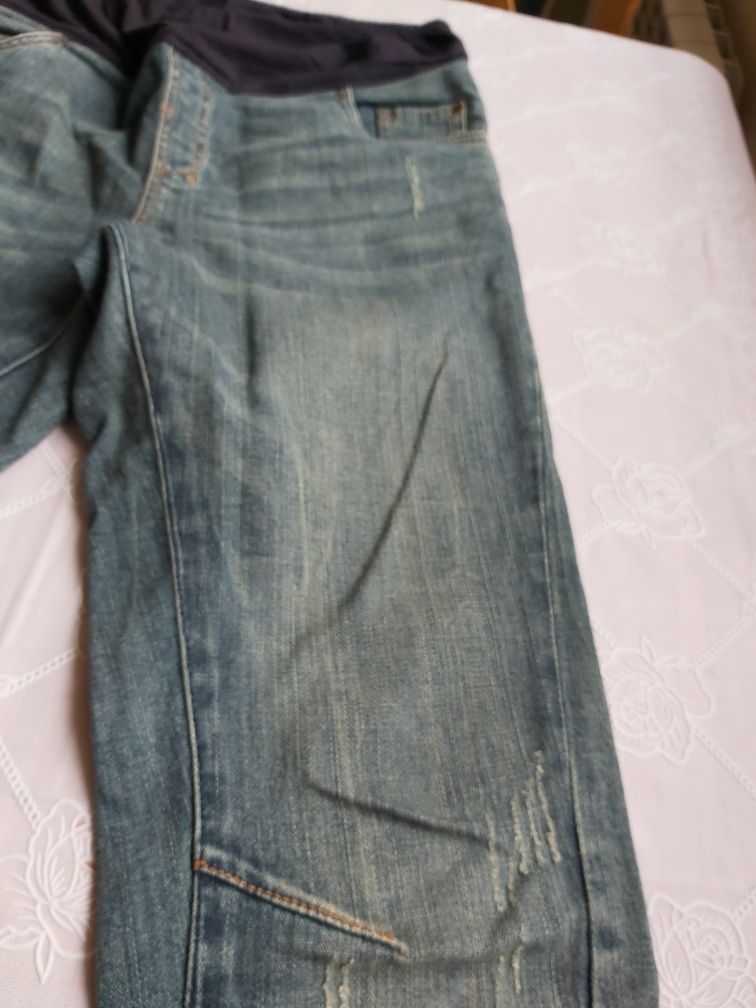 Niebieskie ciążowe spodnie jeansy z panelem Mamas&Papas 8r/s