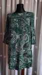 100% Wiskoza Indiska butelkowa zieleń paisley sukienka wzory print XS