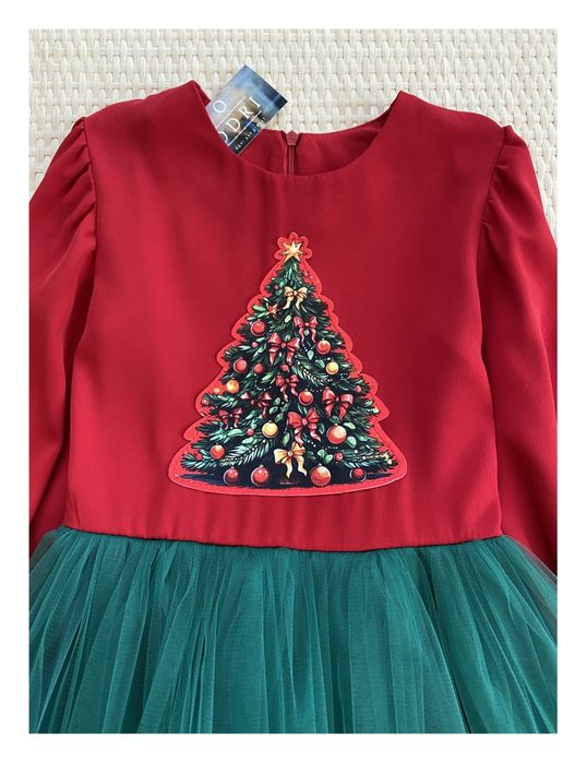 Плаття дитяче новорічне Ялинка, розмір 104,110,116,122,128,134. Сукня