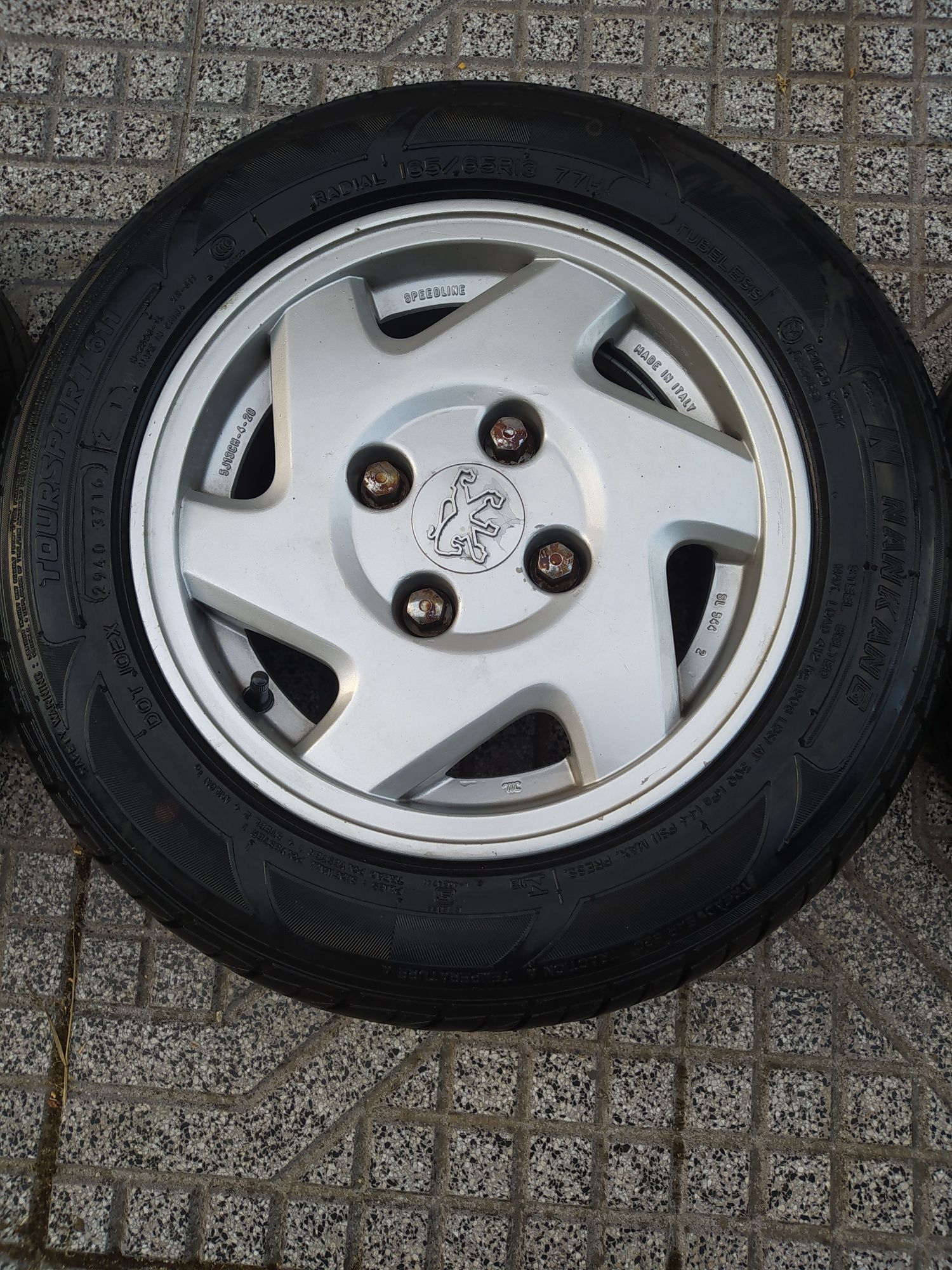 4 Jantes especiais número 13 para Peugeot 106 com os 4 peneus