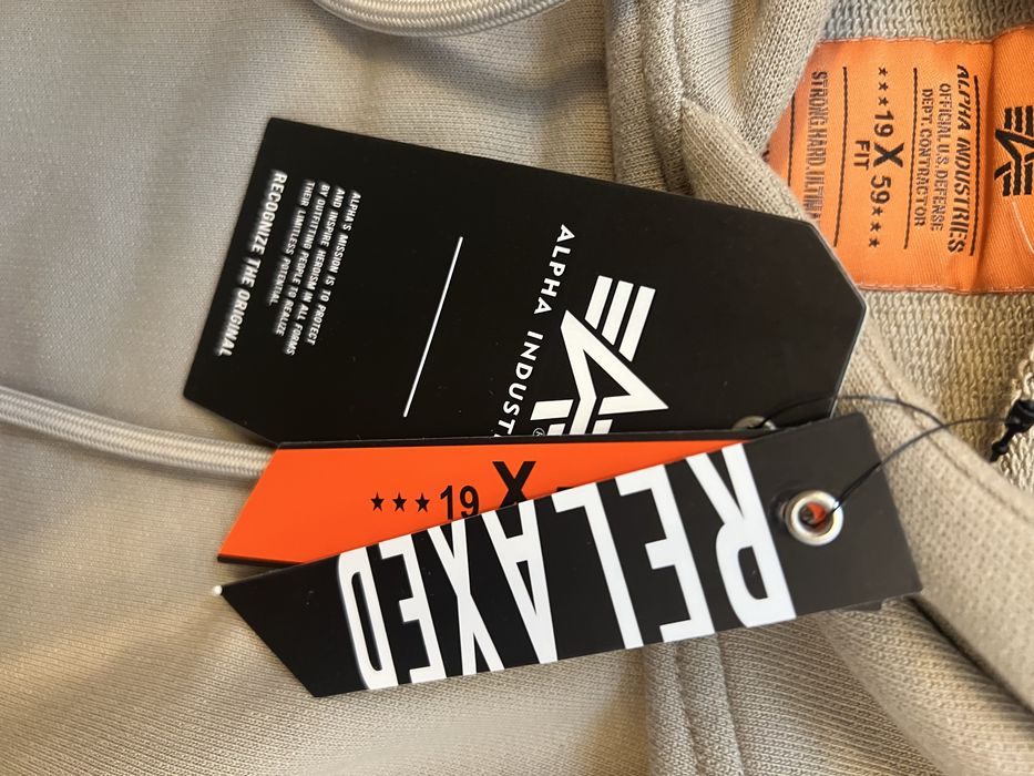 Худи Alpha Industries xxl бежевая