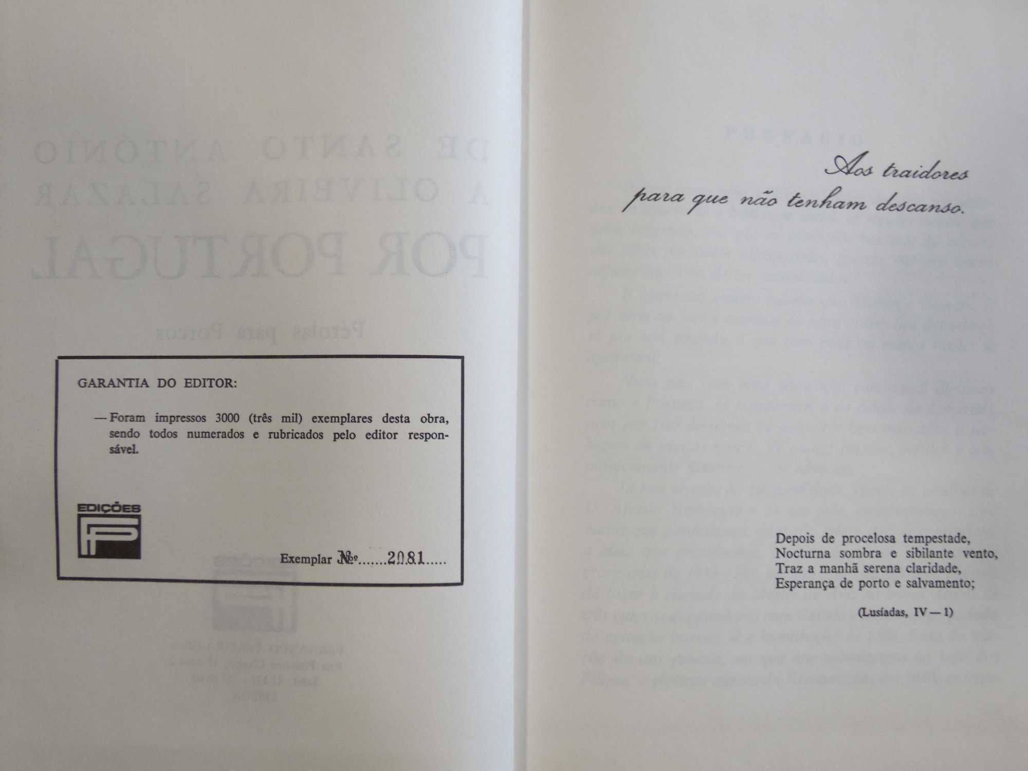 Livro De Santo António a Oliveira Salazar por Portugal