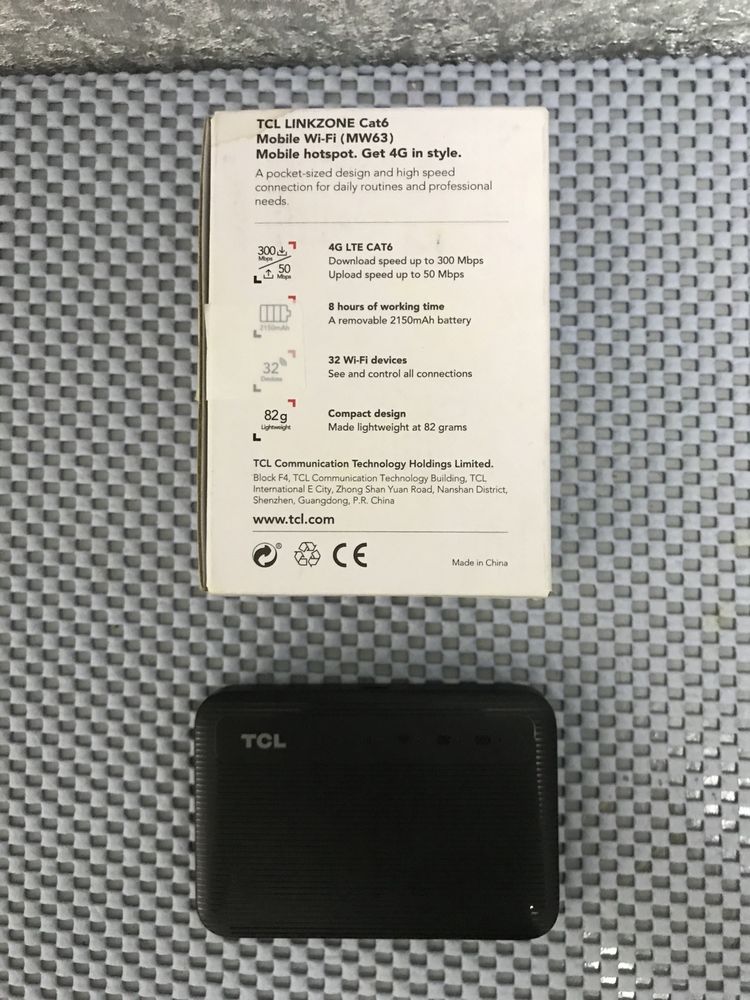 Мобільний LTE wi-fi роутер TCL linkzone lte cat6 MW63 на акумуляторі