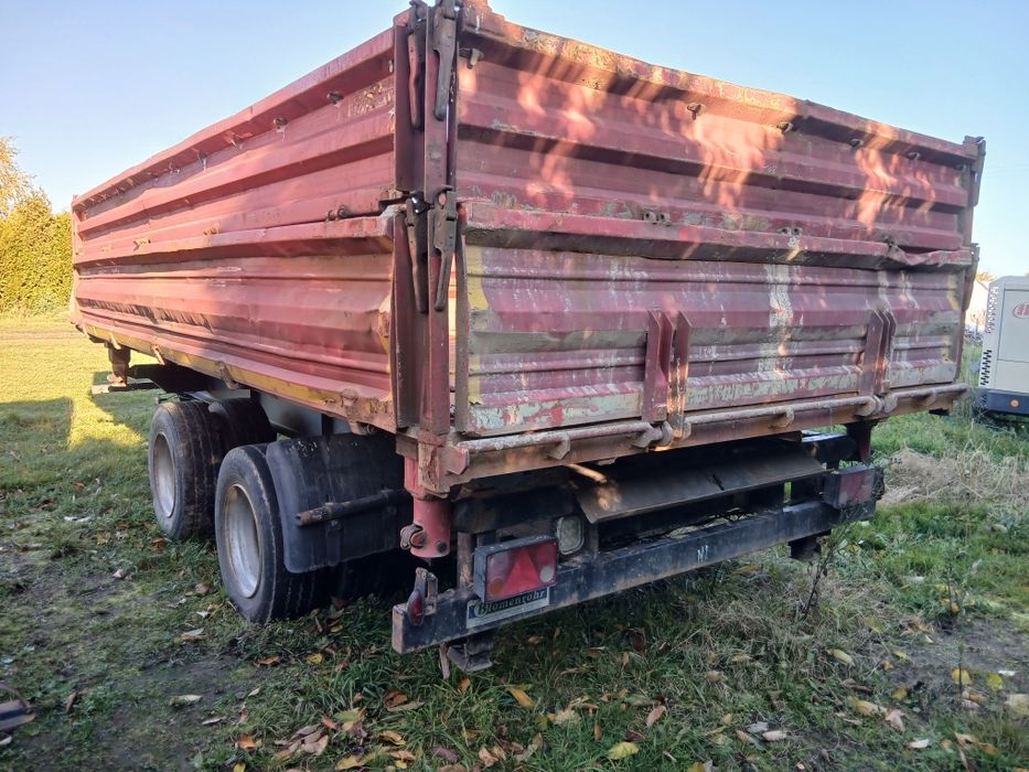 Przyczepa wywrotka tandem 3 strony niska