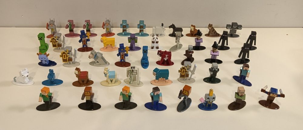Metalowe figurki Minecraft duży zestaw 47 sztuk