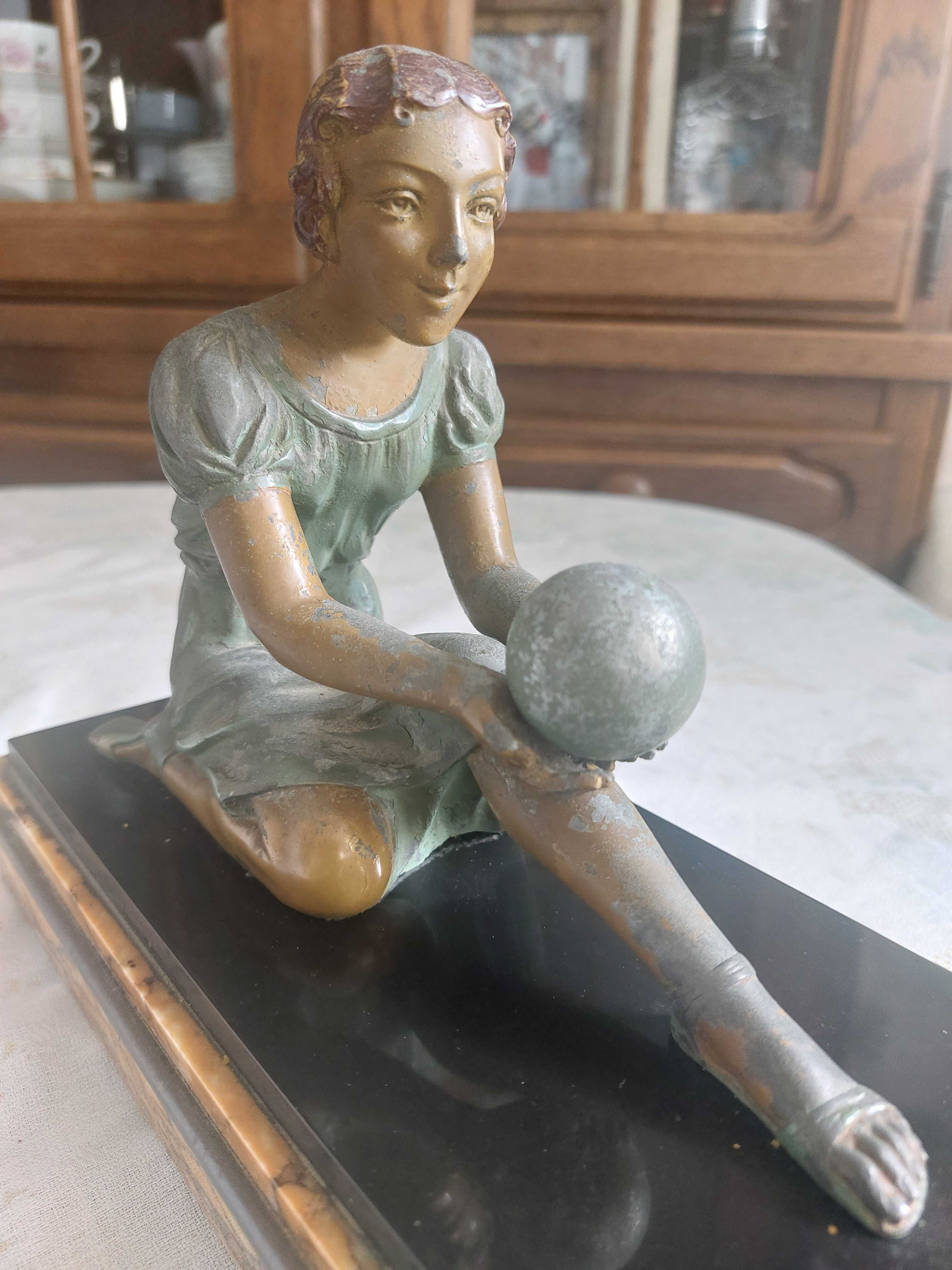 Art deko rzeźba kominkowa,  marmur
