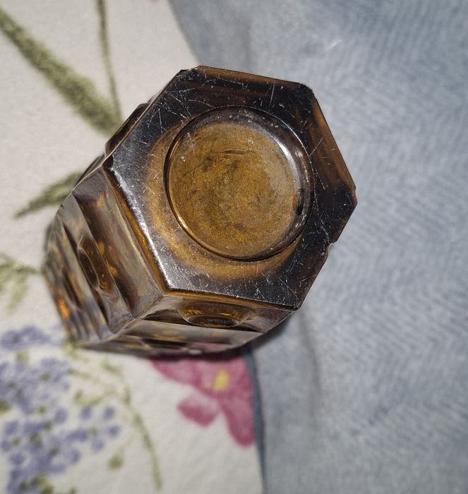 Unikatowy, miodowy piekny wazon heksagonalny Ząbkowice  PRL