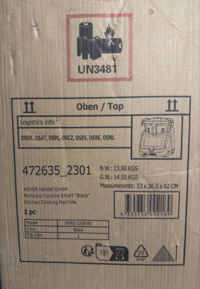 Slivercres Lidlomix Termorobot WiFi, W1200 czarny