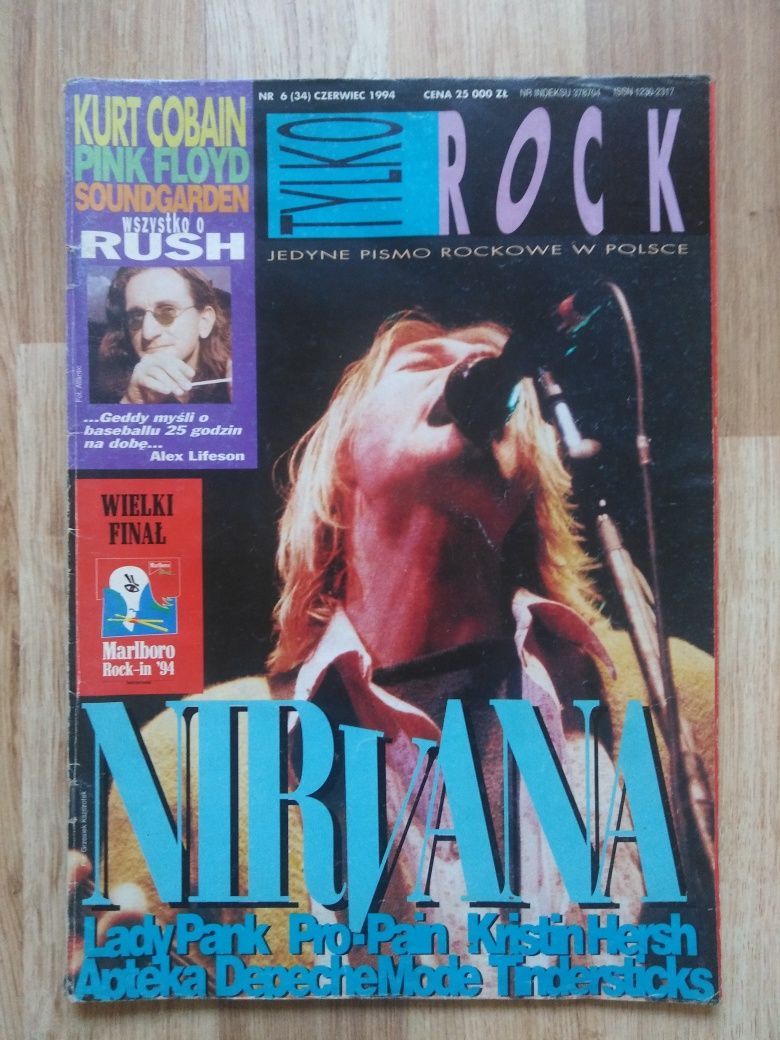 Stara Gazeta Tylko Rock min. Nirvana 1994 rok