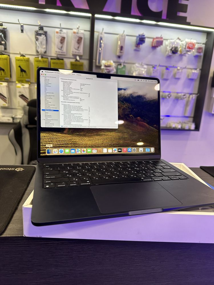 Macbook air 13.6 m2 8/256gb 2022 Гарантия 50 циклов заряда