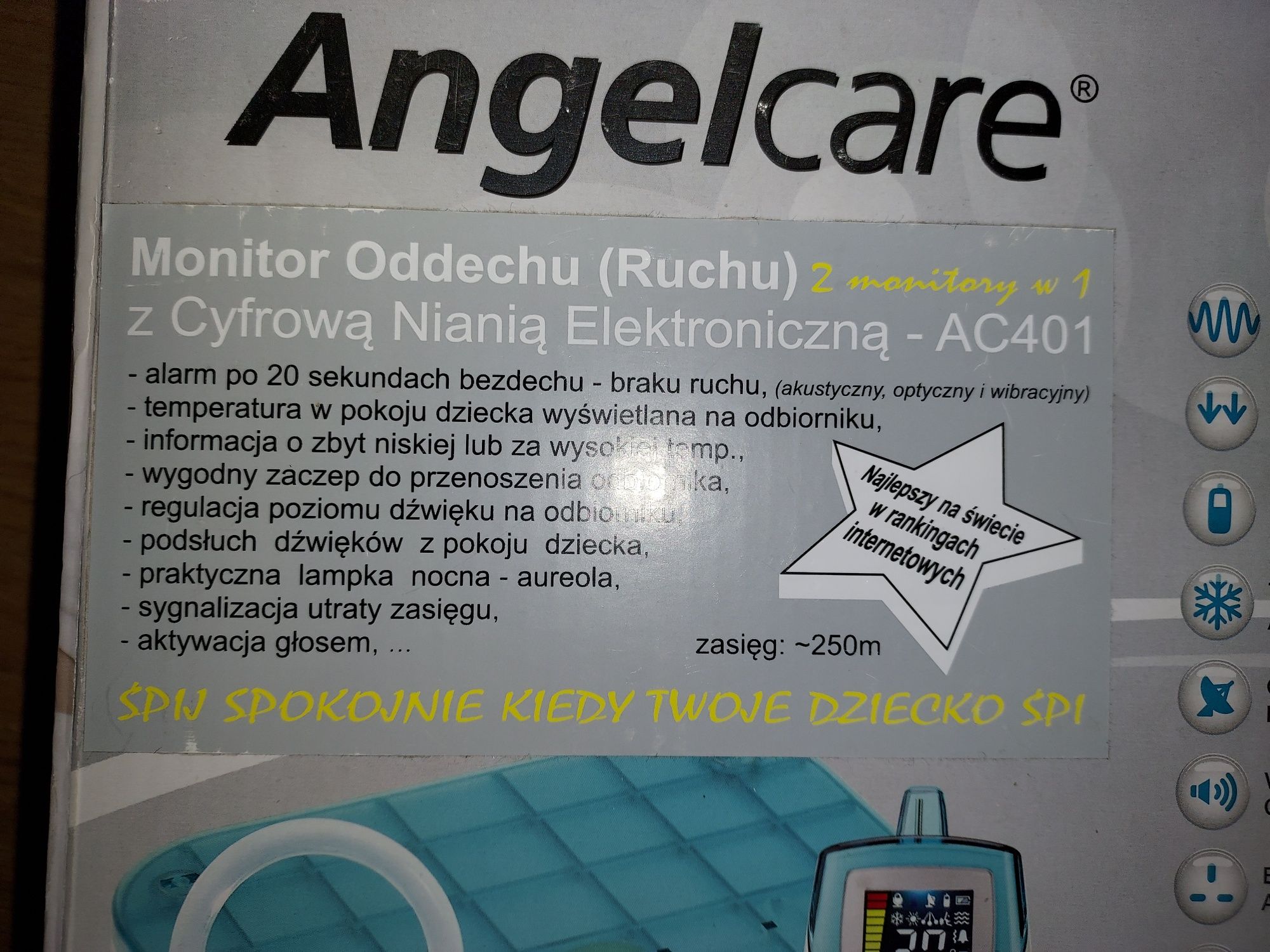 Angelcare AC401 cyfrowa niania elektroniczna  z monitorem oddechu ruch
