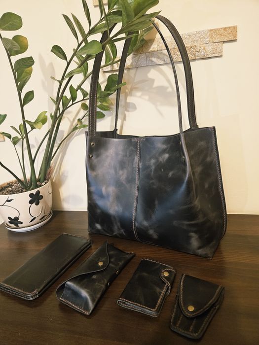 Комплект зі шкіри Crazy Horse (Італія) – ручна робота