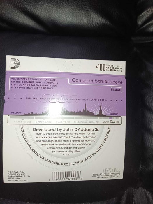 Струни для гітари daddario ej13 струни для акустичної гітари 11-52