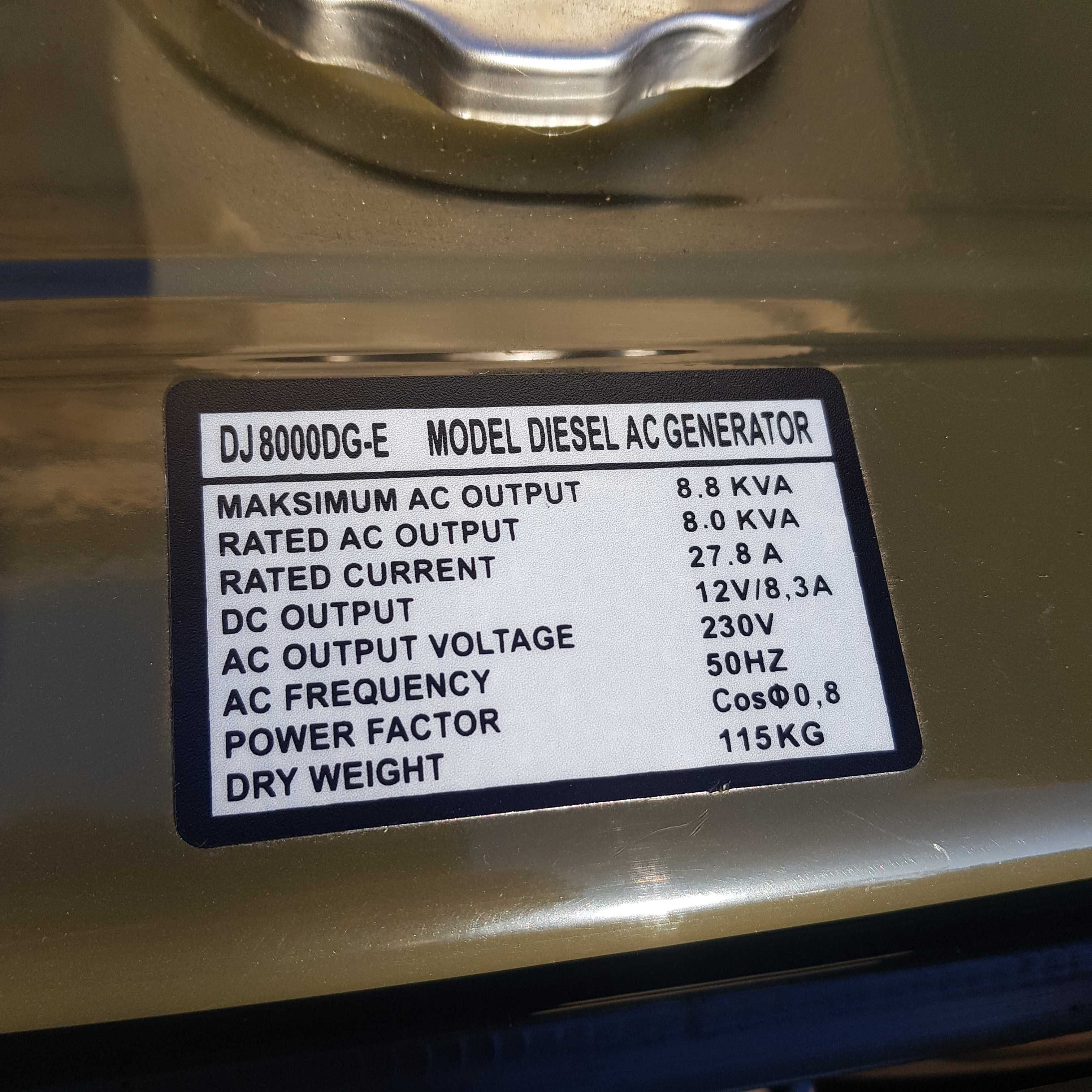 Генератор дизельний 7 кВт Dalgakiran DJ 8000 DG-E в ідеальному стані