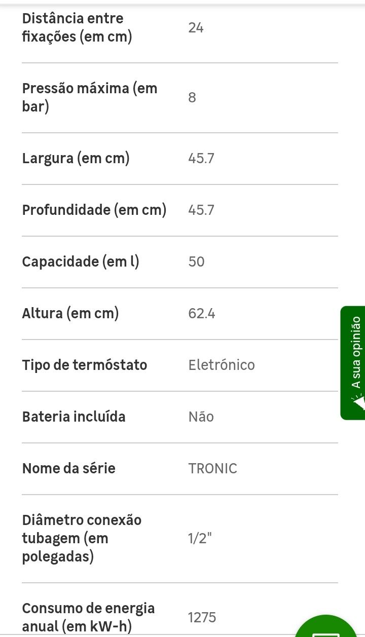 Cilindro/Termoacumulador Bosch 50l