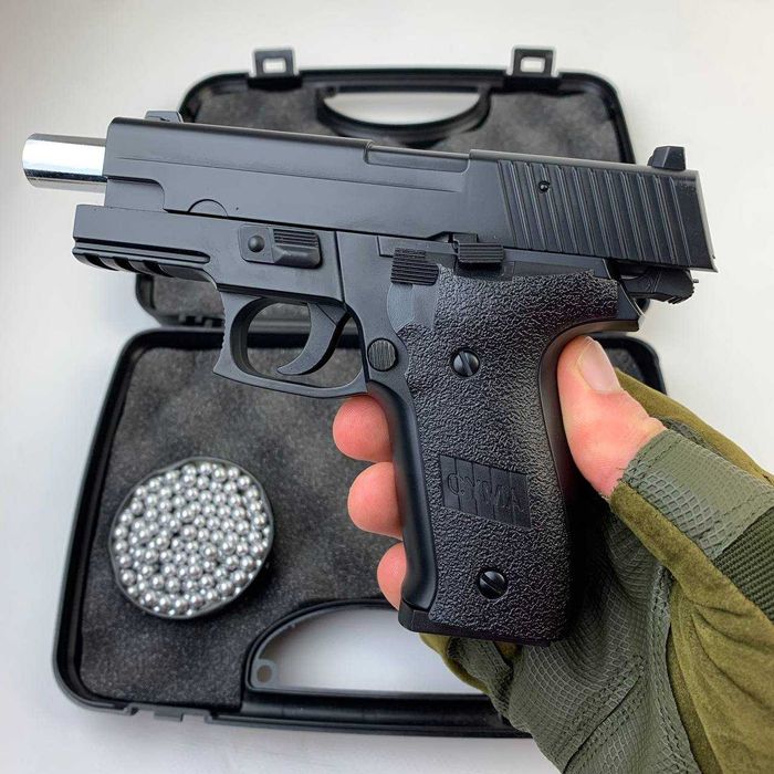 Металевий пістолет Sig Sauer на пулях 6мм для дітячий залізний Іграшка