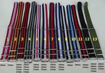 Paski nylonowe NATO do zegarka 18mm 20mm 22mm 24mm 3 sztuki