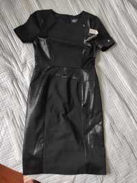 Czarna sukienka z rękawem M simple