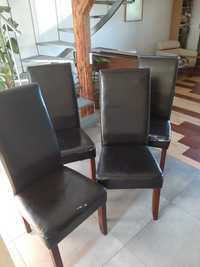 4 Krzesla, drewniana konstrukcja, imitacja skóry t