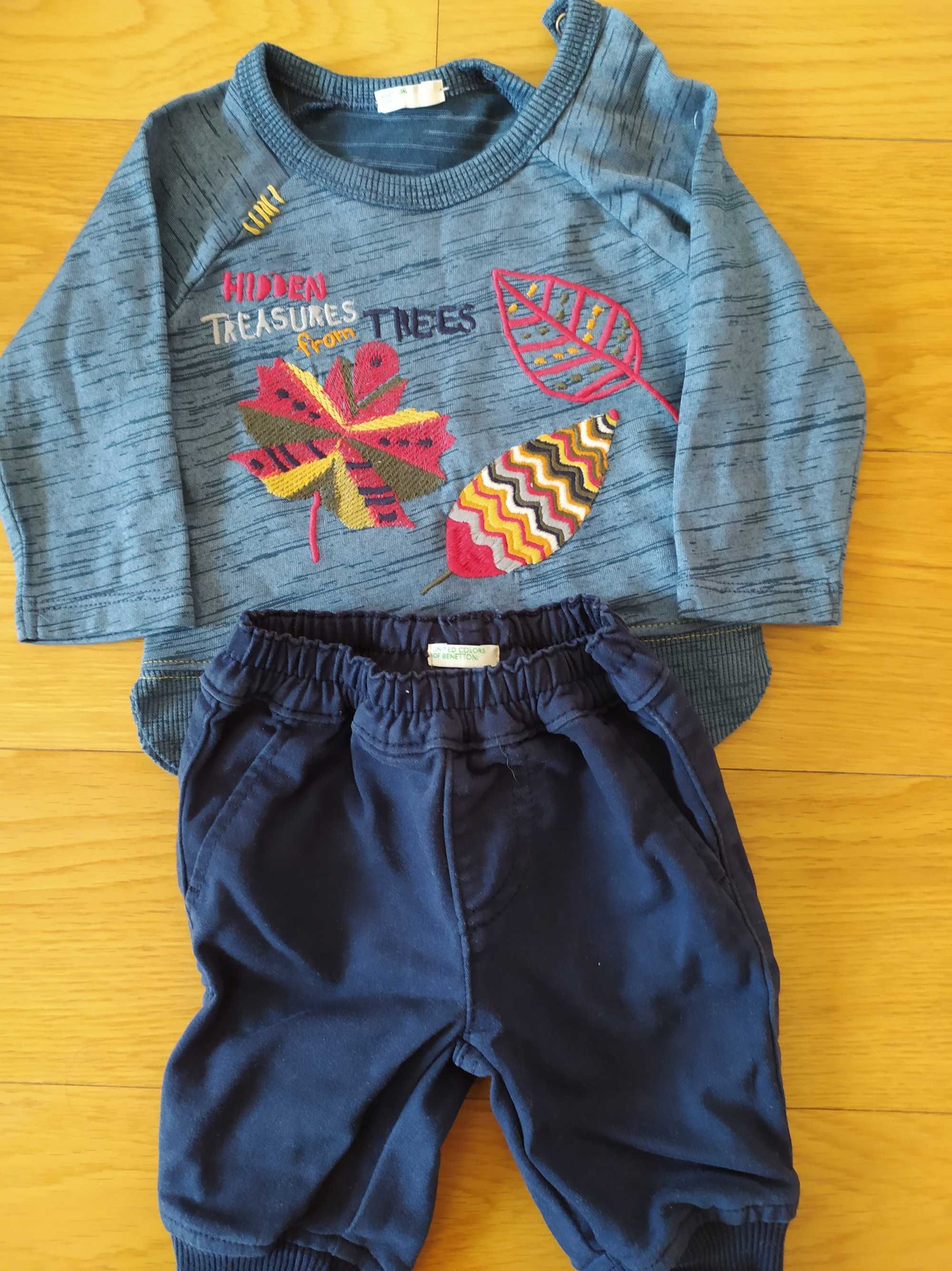 Conjunto para bebé menino, 1 a 3 meses, marca Benetton