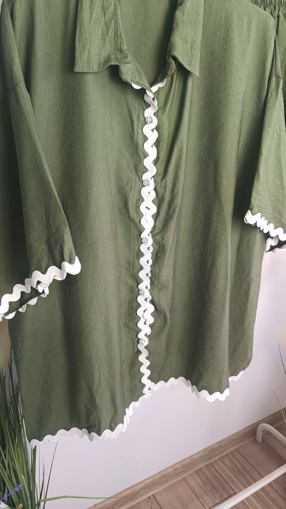 Komplet letni Plus Size Khaki