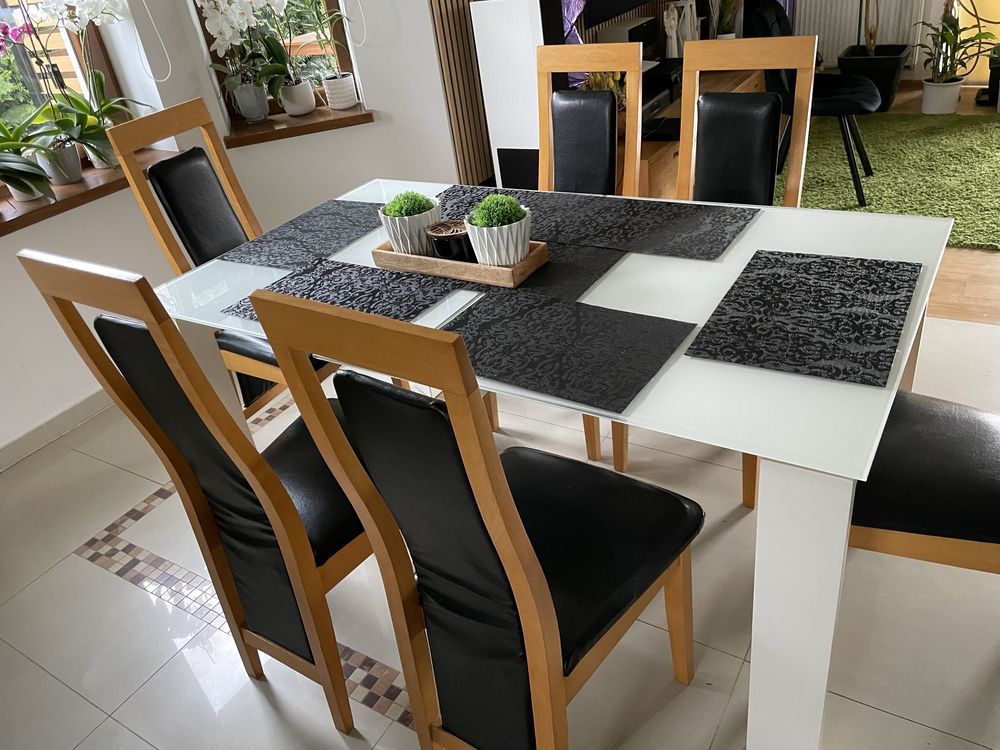 Komplet solidnych drewnianych krzeseł do jadalni salonu 6sztuk