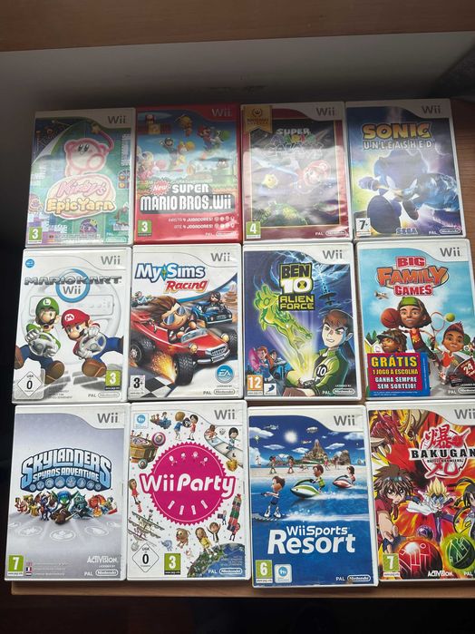 Jogos WII Originais – Coleção Completa em Excelente Estado