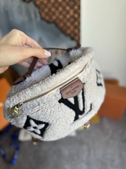 Бананка сумка жіноча луі вітон louis vuitton teddy меховая женская