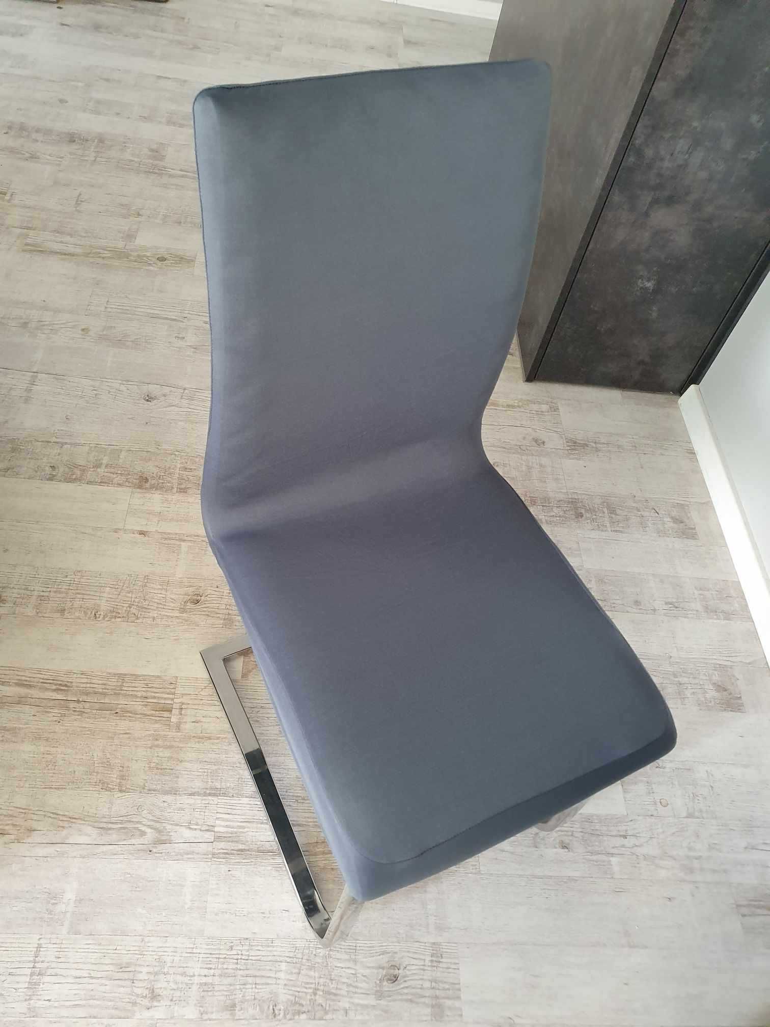 Pokrowce elastyczne szare grafitowe uniwersalne na krzesła 4 szt