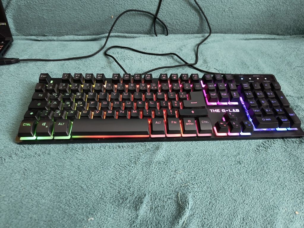 Klawiatura gamingowy do gier RGB podświetlana aluminiowa