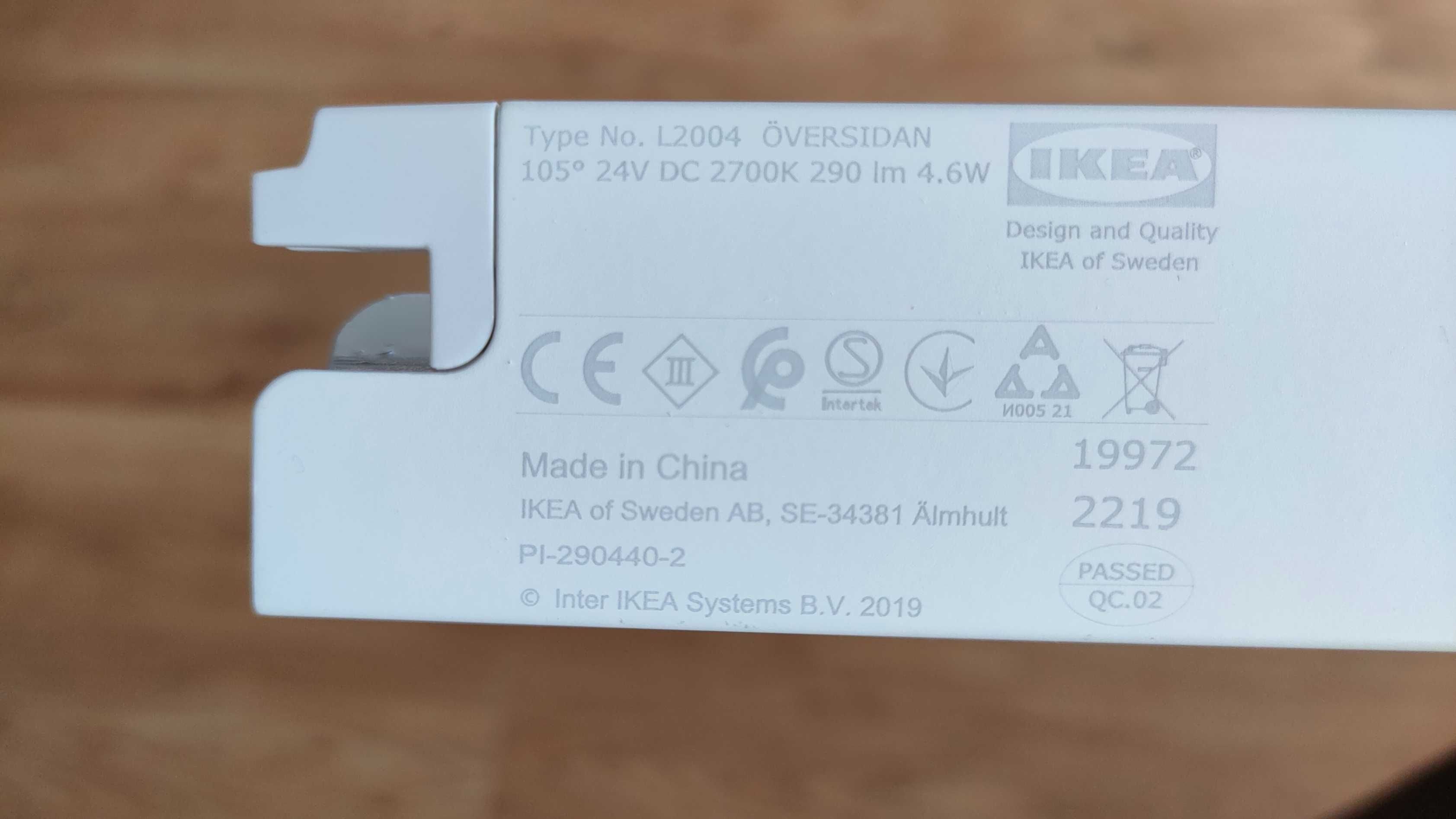 NEW IKEA ÖVERSIDAN Listwa LED z czujnikiem do szafy biała 100cm Wysyłk