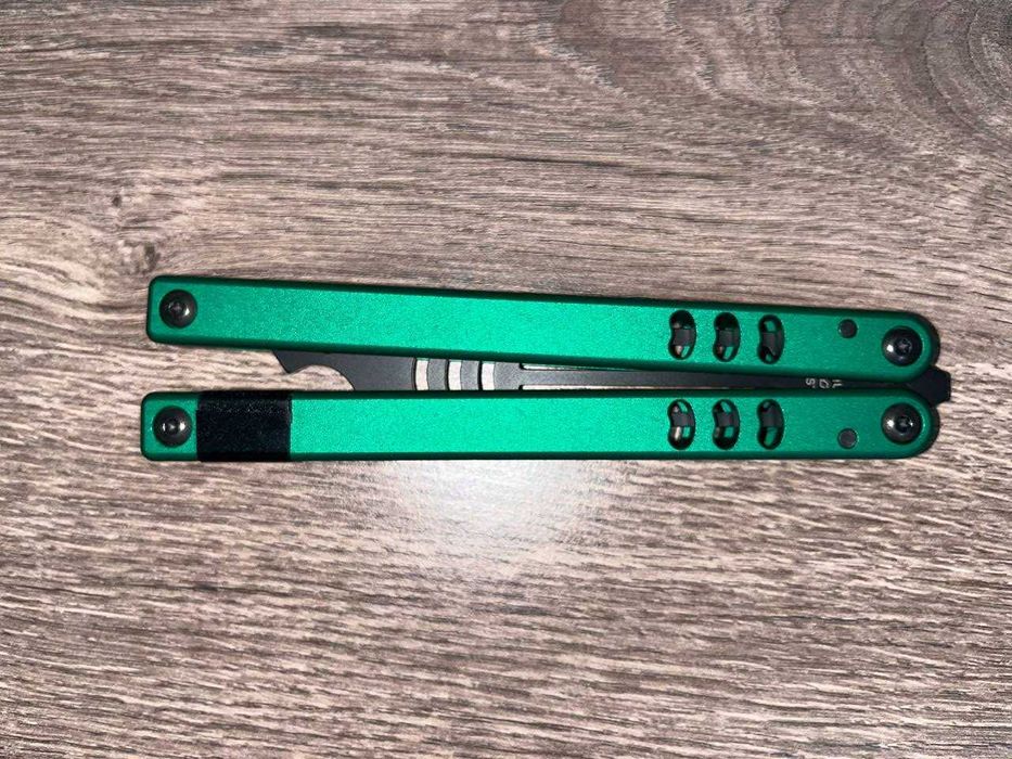 Ніж‑метелик Squid Industries Mako V4.5 Inked Green (балісонг, бабочка)