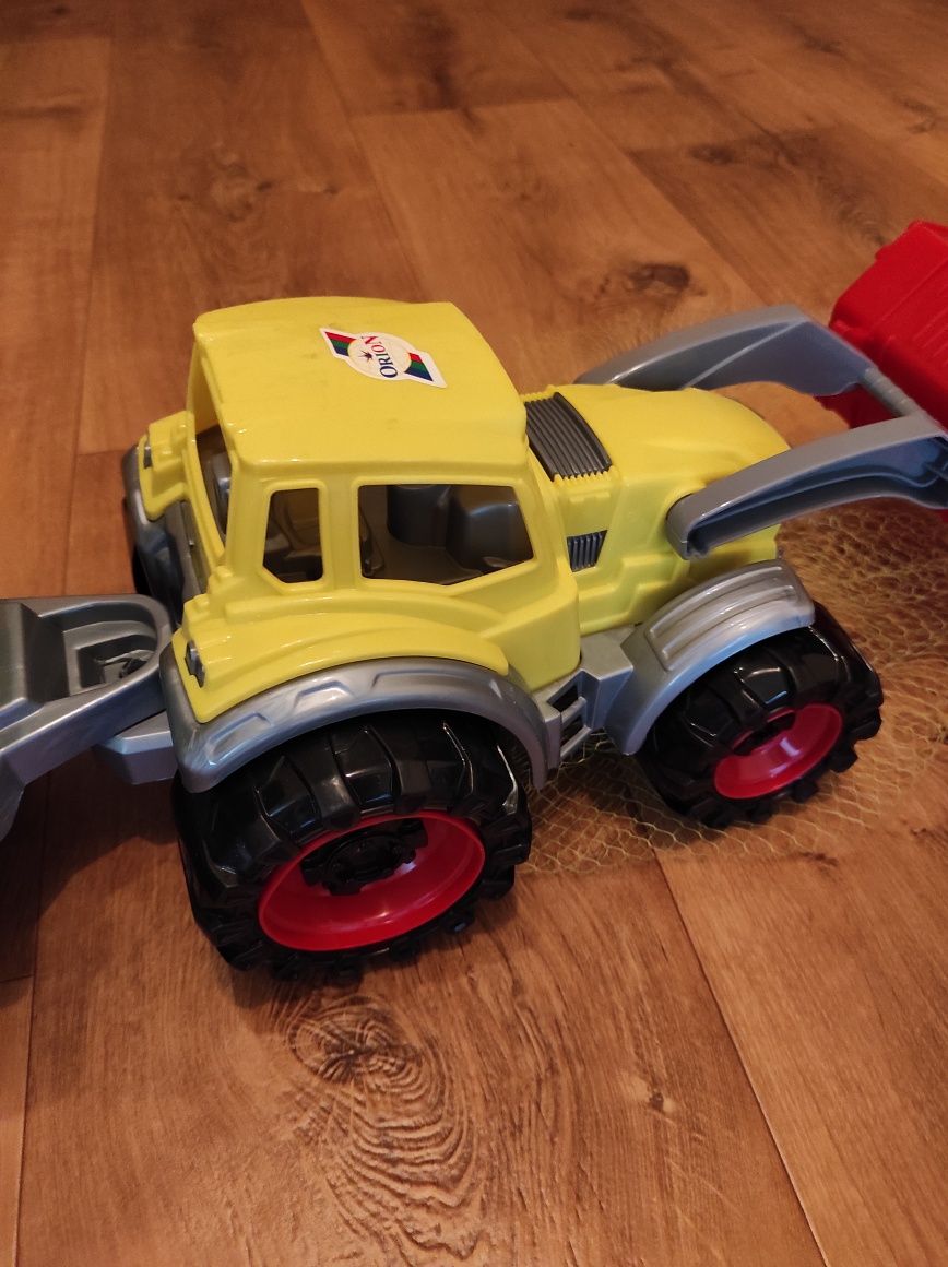 Детская игрушка трактор погрузчик с прицепом, ковшом.