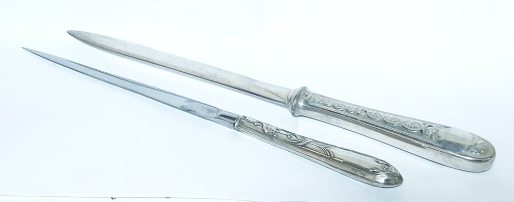 Lindos antigos abre cartas em prata contrastada e em casquinha