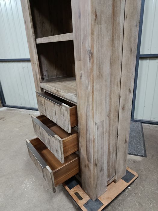 Biblioteczka rustykalna, regał na książki, słupek. Import. Soft close.