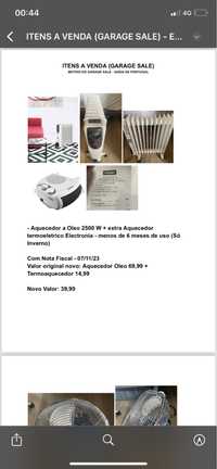 Aquecedor a Oleo Kunft 2500 W + Extra Aquecedor Termo (- 1 Ano)