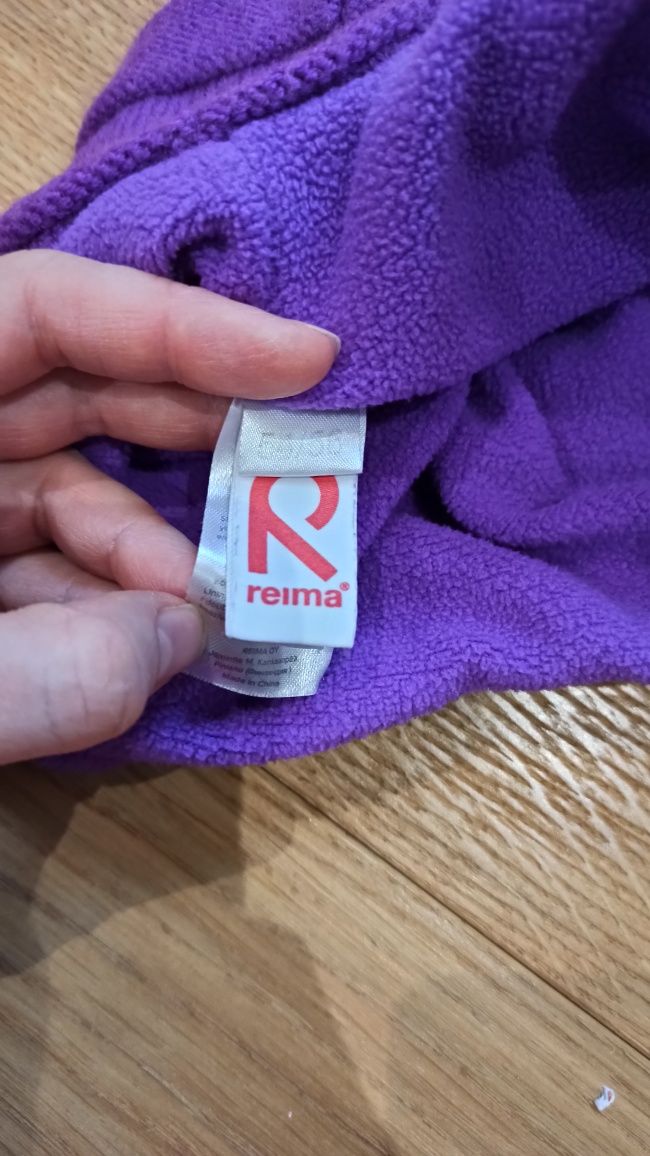Czapka reima 54/56 (rozmiar 98) fioletowa wełniana na polarze windstop